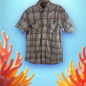 ARIAT REBAR SHIRT  SZ M  TOUGH WORKWEAR CASUAL SHORT SLEEVE PLAID  BUTTON DOWN